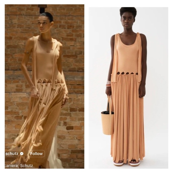 CHLOE Fringe Maxi Dress Beige Tan Knit Sleeveless Boho Resort FR 38 US 6 NWT NEW - Picture 5 of 14